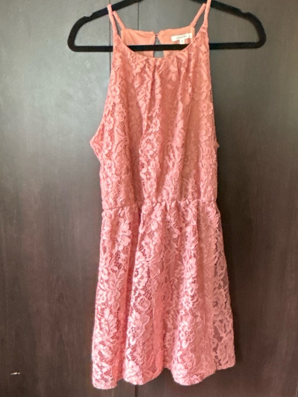 Maurices Dusty Rose Lace Halter Dress